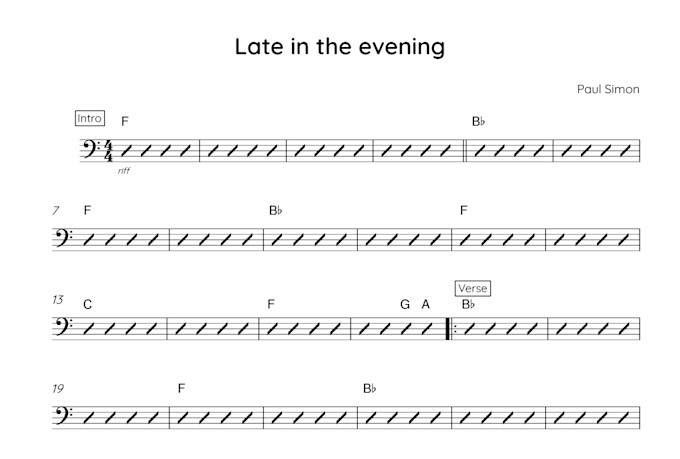 make a chart for bass players